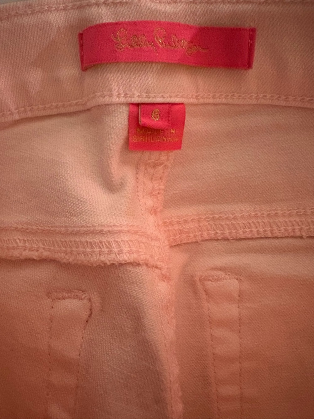 Lilly Pulitzer South Ocean Pink High Rise Frayed Hem Denim Shorts size 6 - Picture 8 of 9